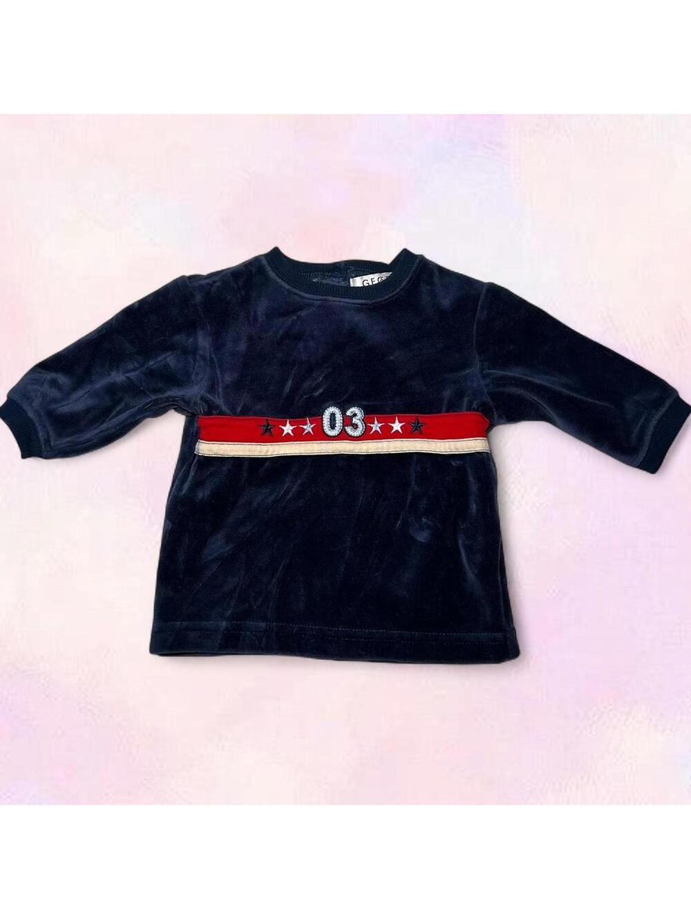 George Racing Navy Velvet Baby Top Size 3 Months